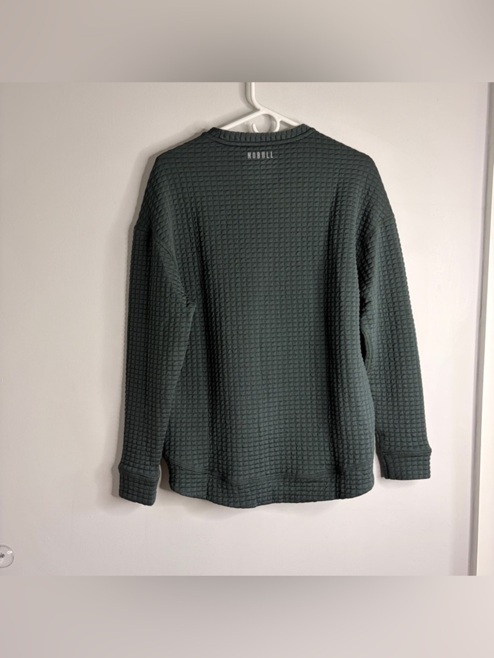 NOBULL Forest Green Waffle-Knit Crewneck Sweater Small - Picture 2 of 8